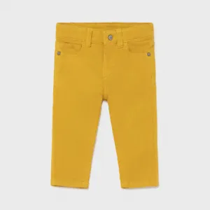 Панталон рипсено кадифе slim fit за момче в жълто Майорал