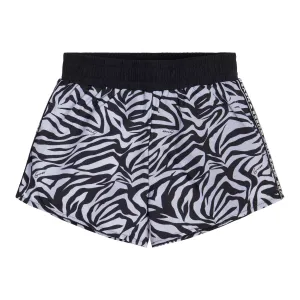 Къси двуцветни спортни панталонки за момиче Guess в черно и бяло