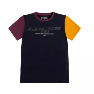 Тениска с цветни ръкави за момче Guess
