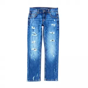 Дънков панталон за момче с кръпки slim fit Guess