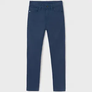 Панталон 5 джоба slim fit basic в синьо за момче Майорал