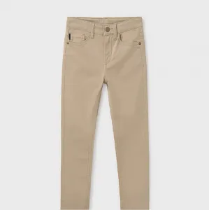 Панталон 5 джоба slim fit basic за момче в бежов цвят Майорал