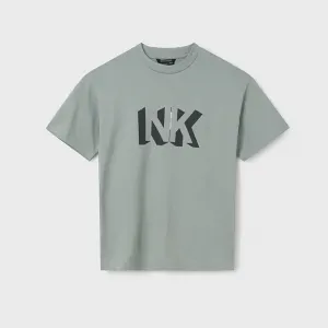 Basic тениска къс ръкав NK цвят светло сиво-зелено за момче Mayoral