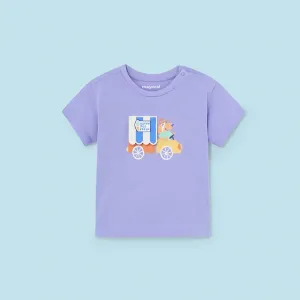Тениска къс ръкав play dog happy ice cream в лилаво за бебе момче Mayoral