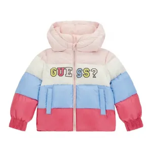 Спортно есенно яке за мини момиче в 4 ярки цвята и контрастен надпис Guess