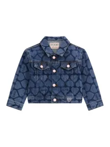 Деним яке памук за мини момиче със сърца и надписи Guess