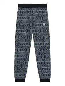 Спортен панталон в черно-бяло за момиче с надписи Guess