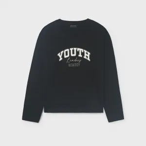 Детска блуза с дълъг ръкав Mayoral „Youth Leaders“ – Класическо черно