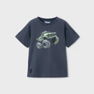 Тениска къс ръкав truck тъмносив цвят за мини момче Mayoral