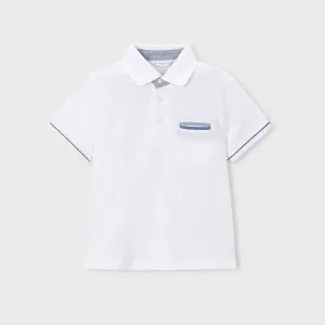 Поло тениска къс ръкав suiting Бял цвят за мини момче Mayoral    