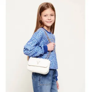 Малка бяла чанта за момиче със златисти детайли Guess