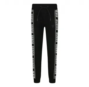 Спортна памучна долница в черно за момче Guess