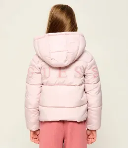 Детско розово зимно яке с качулка Guess