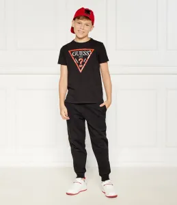 Спортна памучна долница за момче в черно Guess