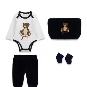 Бебешки тъмносин комплект от 4 части с мече Guess Bear