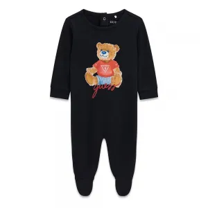 Бебешки памучен гащеризон Guess Bear – Наситено тъмносин