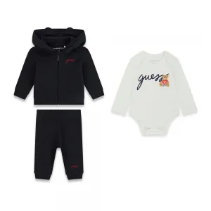Бебешки памучен комплект от 3 части Guess Eco Bear – Наситено тъмносин класически силует