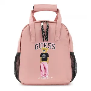 Розова раница за момиче с мече и надпис Guess