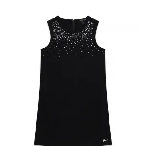 Елегантна черна рокля с кристали Guess