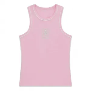Розов потник за момиче с бели ивици и детайли Guess