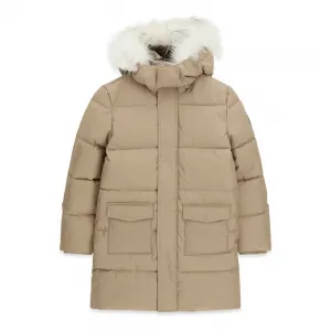 Дълго детско зимно яке парка GUESS с качулка и пух 