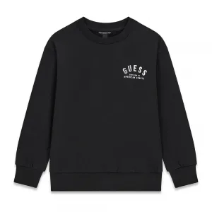 Oversize блуза за момче в черен цвят с цветна щампа на гърба Guess
