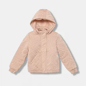 Преходно яке за мини момичев розово злато с релефни детайли Guess